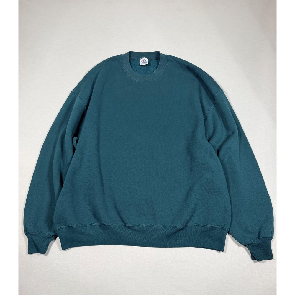 Vintage Jerzees Sweatshirt Mens XL Blue Super Sweats Crewneck Fleece USA